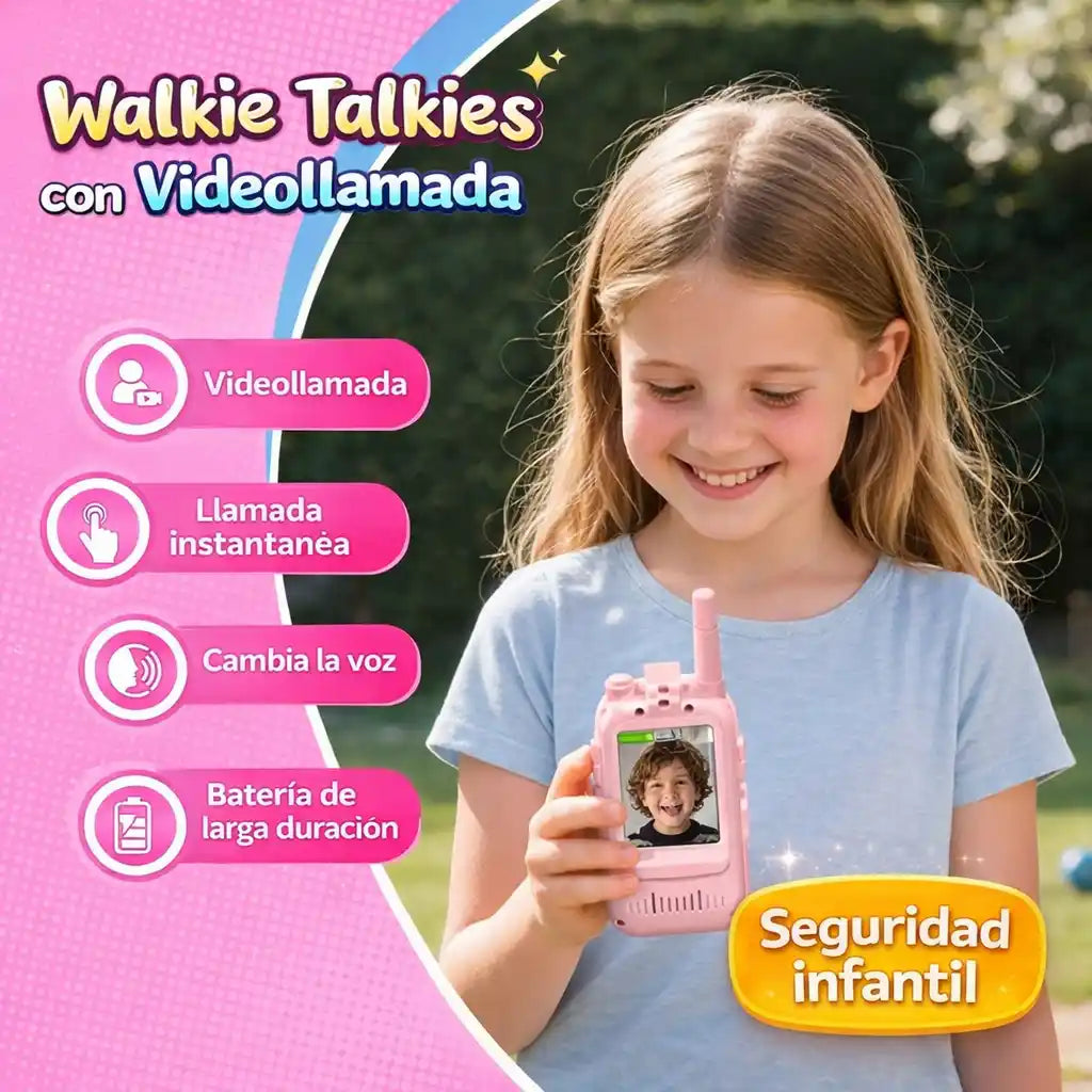 Walkie Kids®  –  con Videollamada Infantil para Seguridad y Tranquilidad