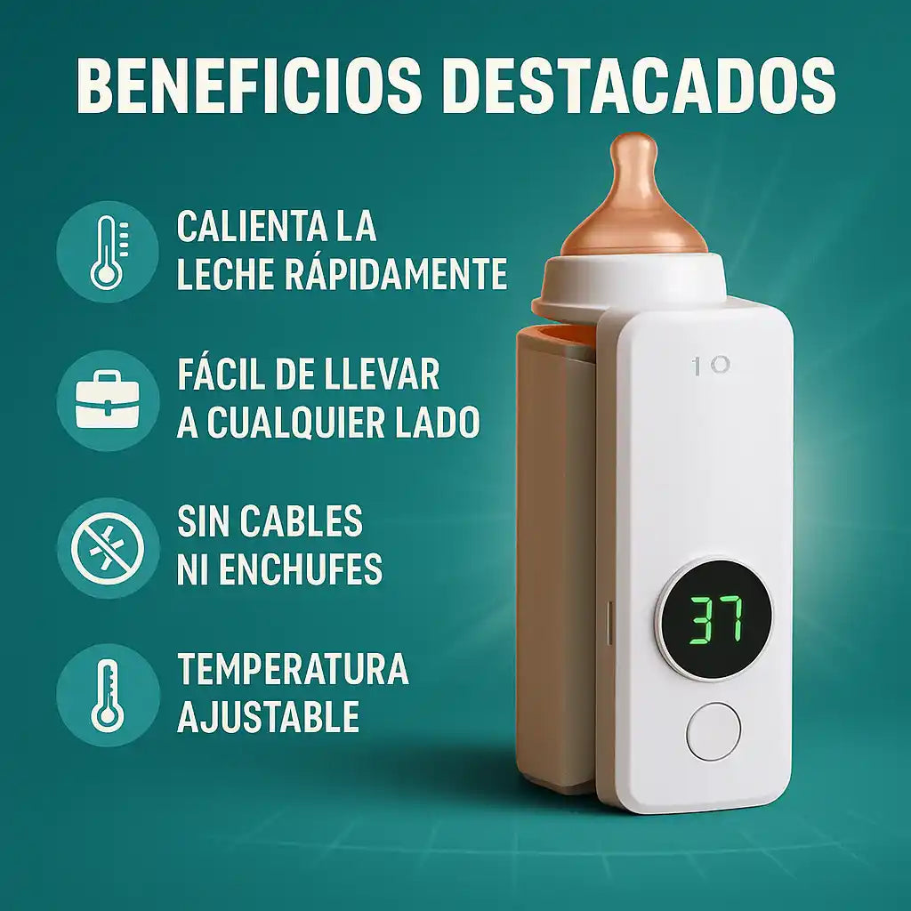 Warmy™ Calentador de Biberón Recargable — Temperatura perfecta para tu bebé