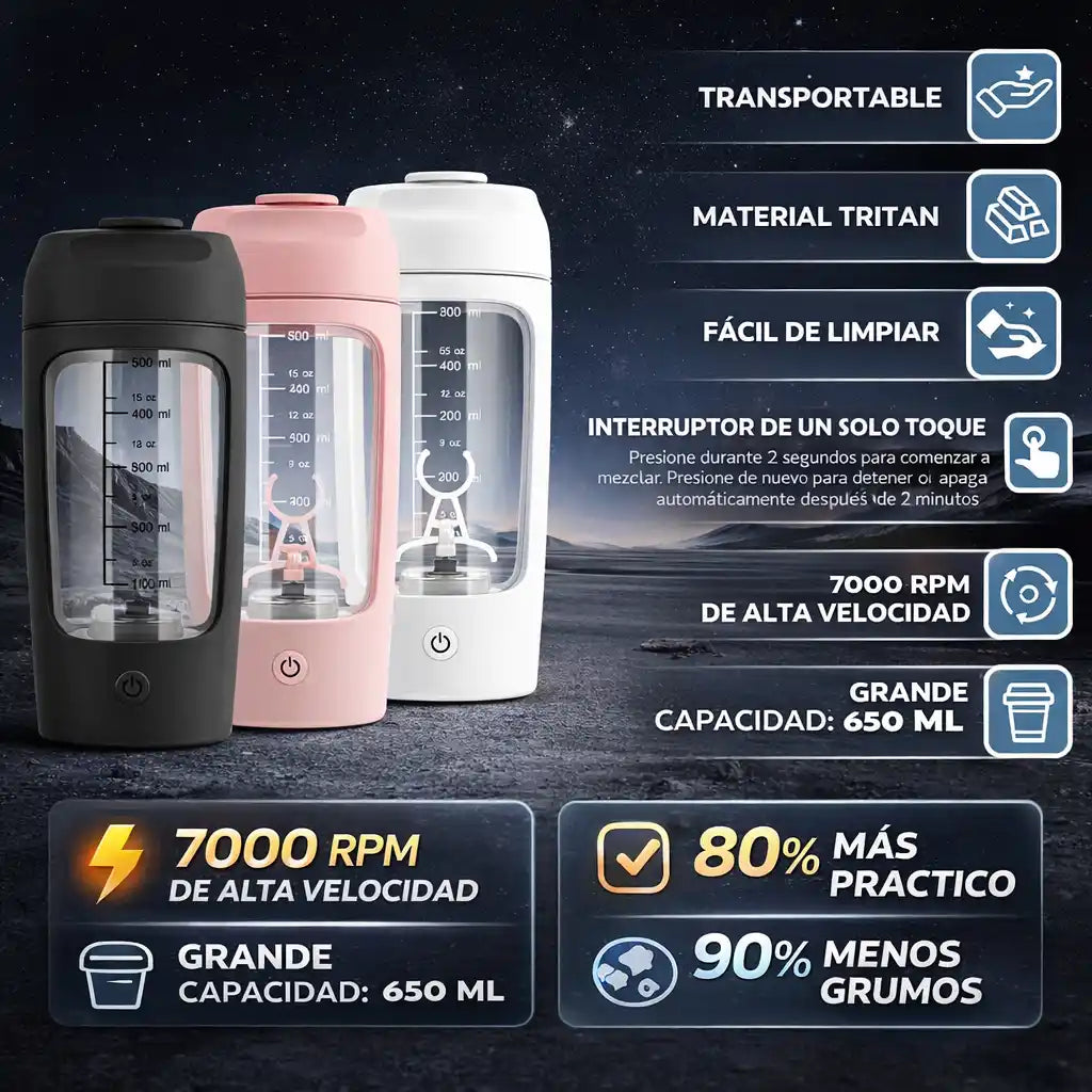 GymBlend Pro® | Termo batidor + Compartimiento para Proteína