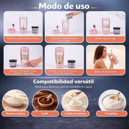 GymBlend Pro® | Termo batidor + Compartimiento para Proteína