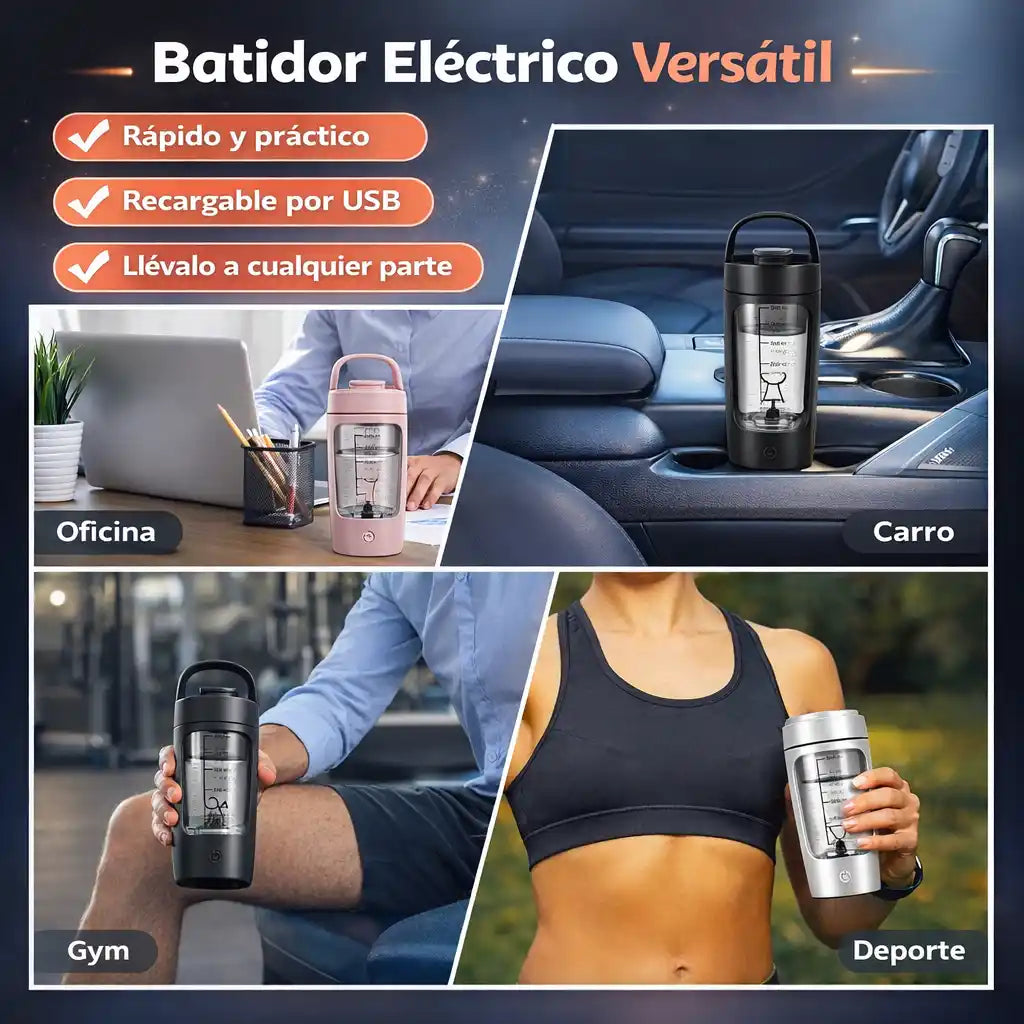 GymBlend Pro® | Termo batidor + Compartimiento para Proteína