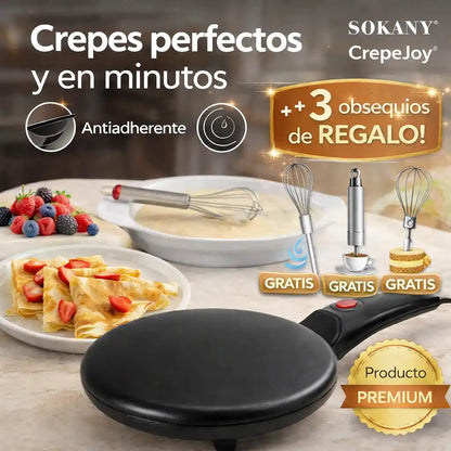 CrepeJoy® Sokany – Máquina para Crepes Eléctrica + 3 Obsequios