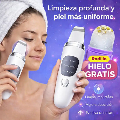 SkinGlow™ Espátula Ultrasónica Facial + Rodillo de Hielo GRATIS