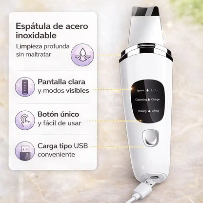 SkinGlow™ Espátula Ultrasónica Facial + Rodillo de Hielo GRATIS