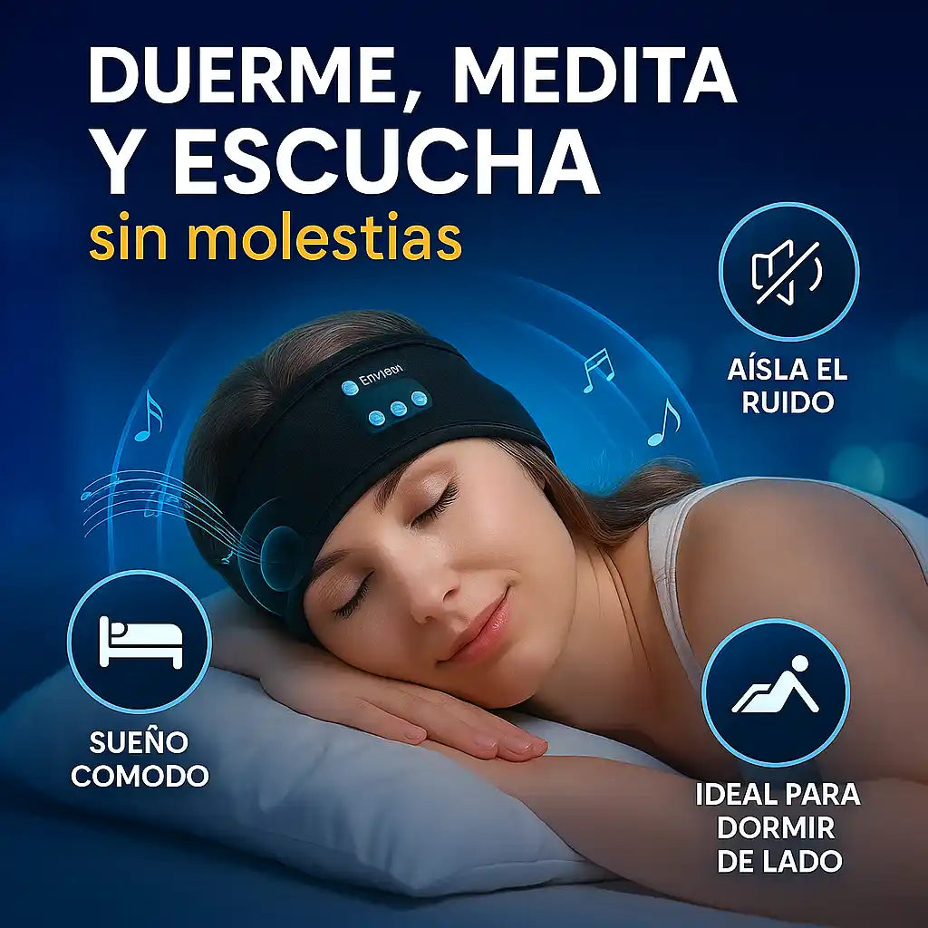 DreamBeats® Diadema Bluetooth Inalámbrica – Duerme, medita y escucha tu música