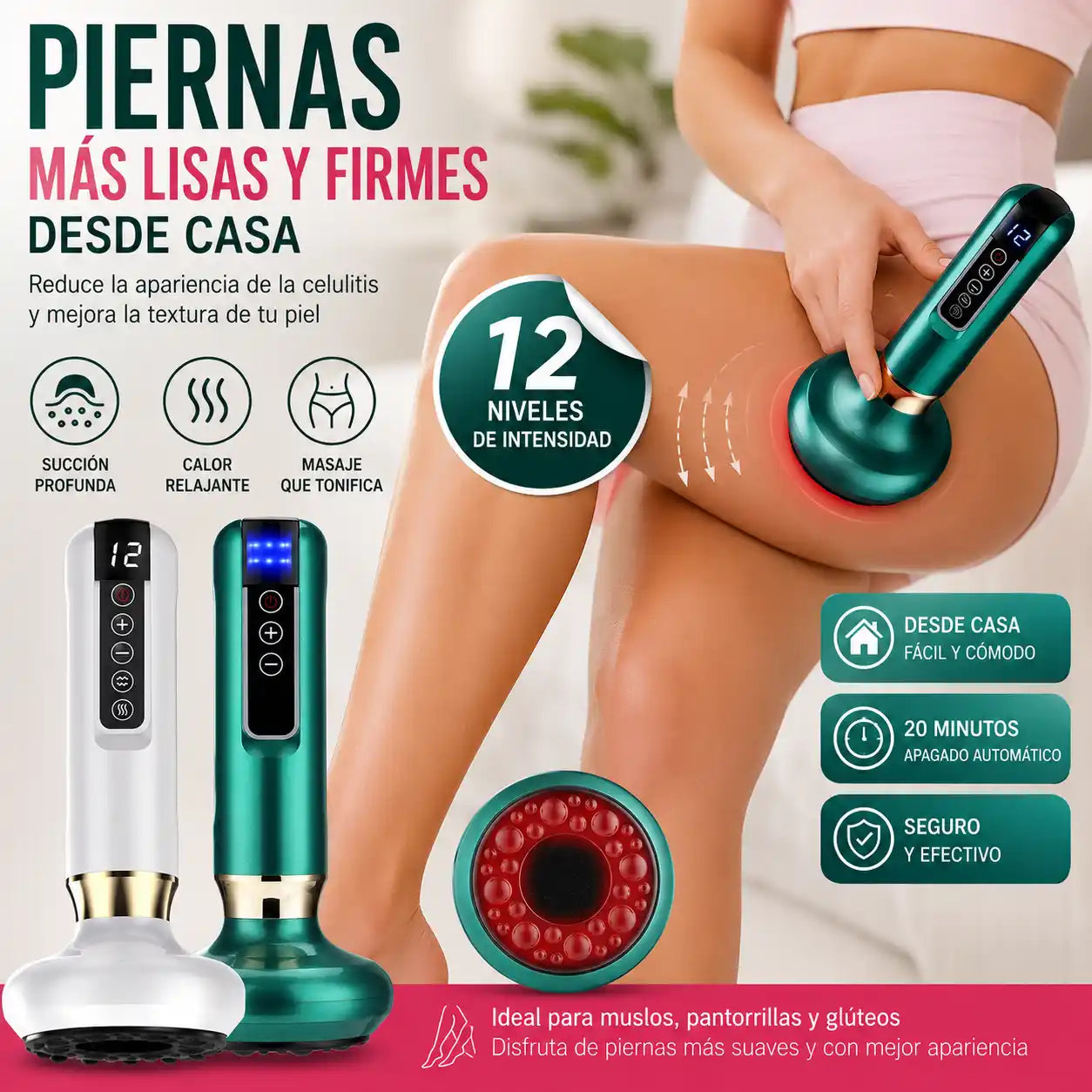 CelluShape™ | Masajeador Anticelulitis con Succión y Calor