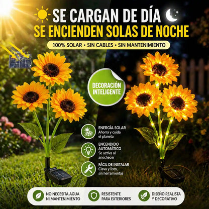 SunGlow™ Girasoles Solares – Ilumina tu jardín sin cables y sin esfuerzo
