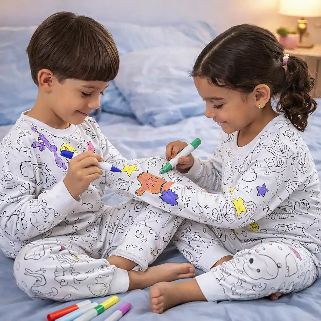 CreativeDream™ – Pijama Coloreable para Niños | Diversión creativa antes de dormir