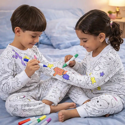 CreativeDream™ – Pijama Coloreable para Niños | Diversión creativa antes de dormir