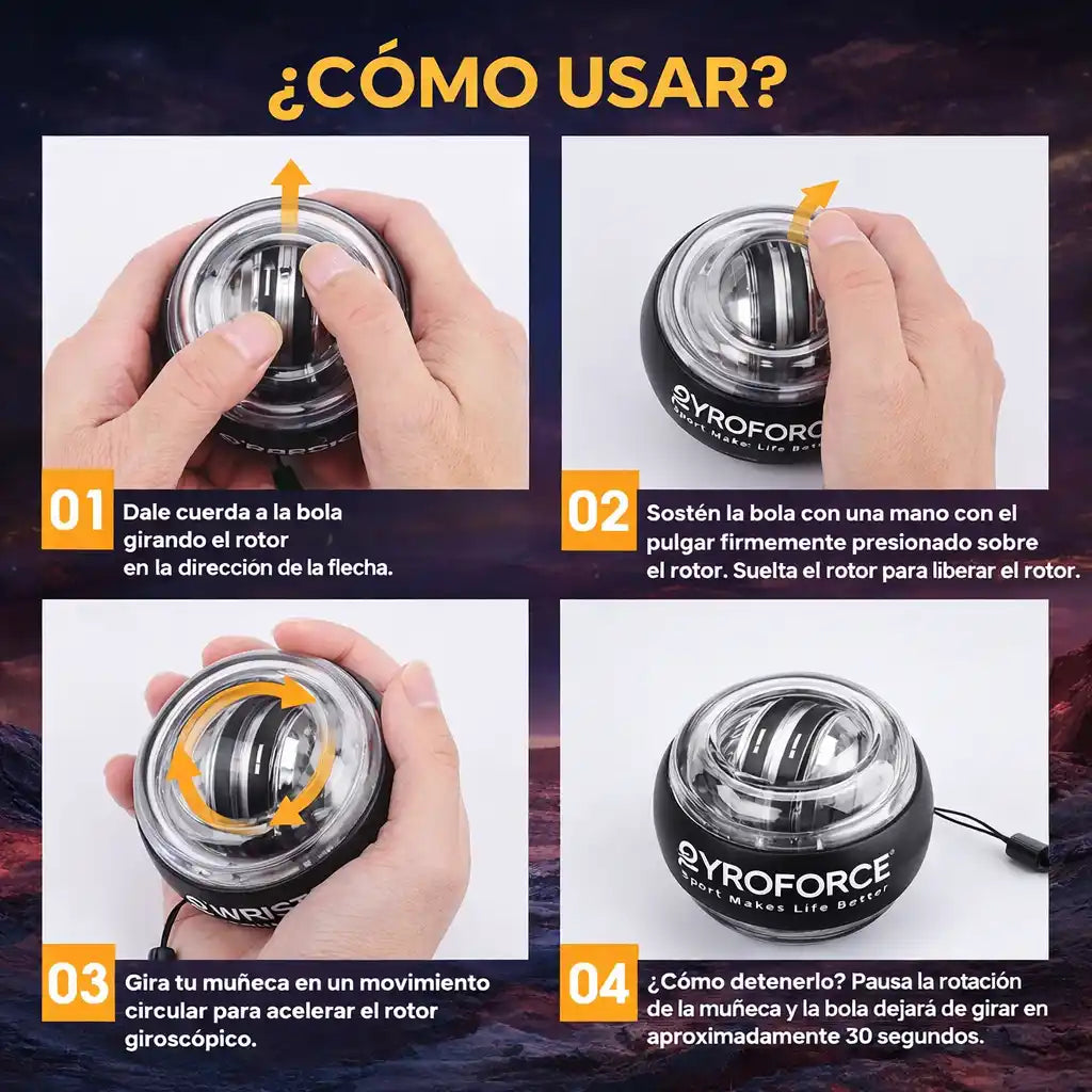 GyroForce™ | Bola Giroscópica de Entrenamiento – Mejora tu fuerza sin ir al gym