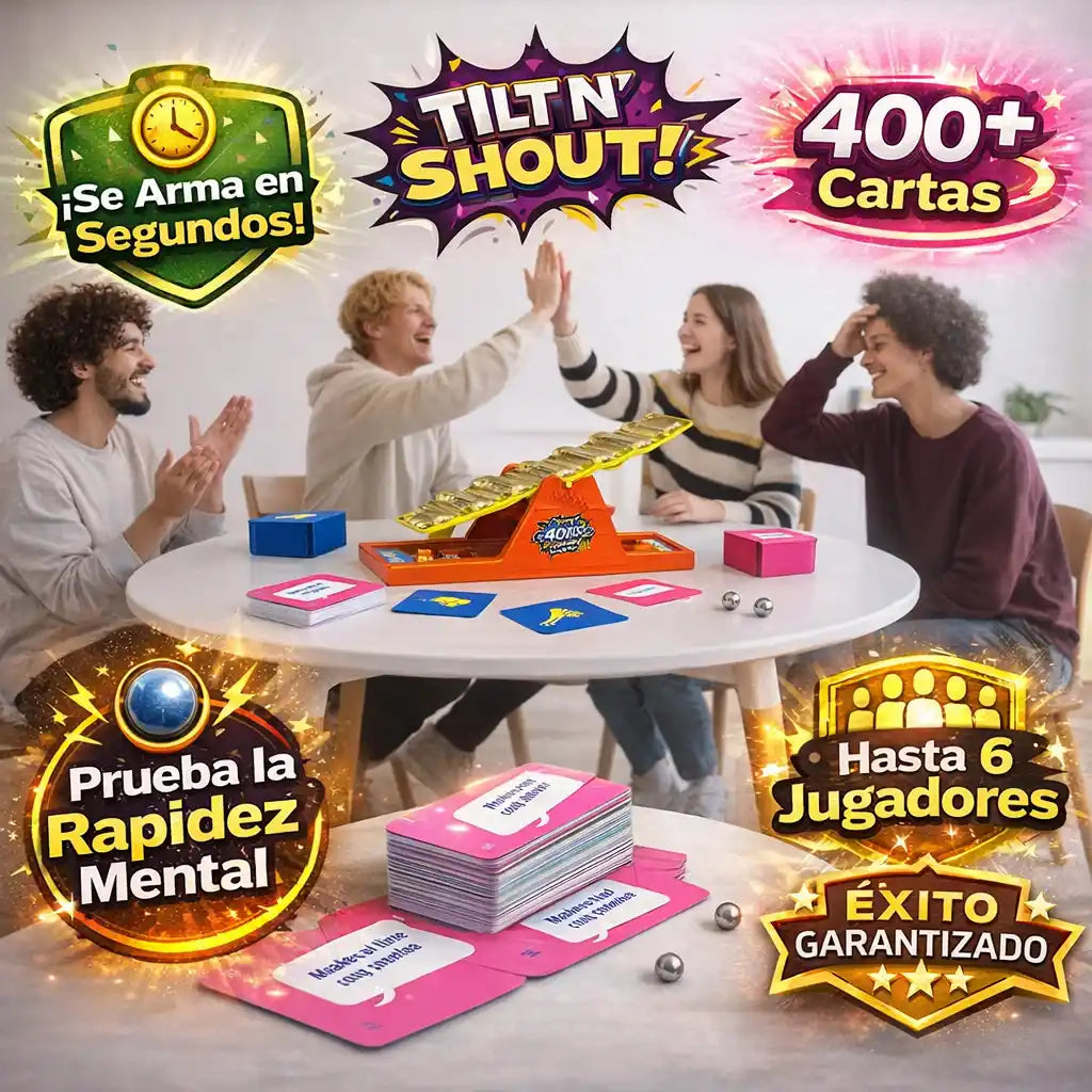 TILT® Bolancín – Juego de Mesa en Español para Risas y Diversión Instantánea en Familia