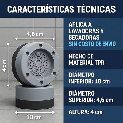 WashMate® Almohadillas Antivibración – Protege tu Lavadora y Secadora