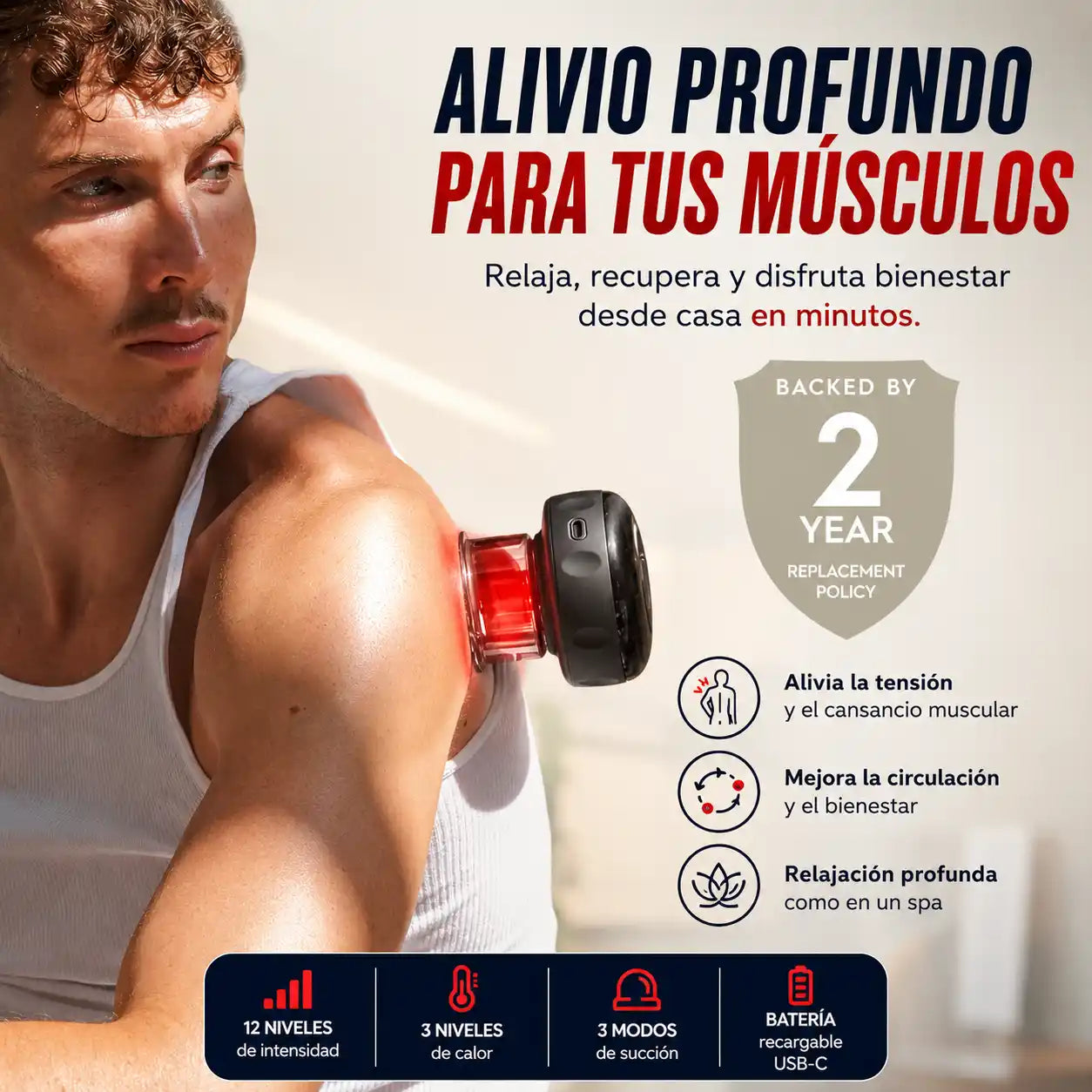 CupRelief™ | Masajeador Ventosa Eléctrico 4 en 1 para Relajación y Bienestar Muscular