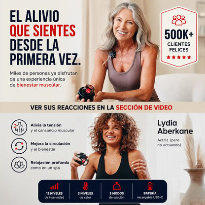 CupRelief™ | Masajeador Ventosa Eléctrico 4 en 1 para Relajación y Bienestar Muscular