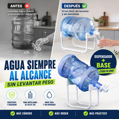 AquaStand™ | Set 2 en 1 de soporte para Botellón con Dispensador | Sirve Agua Fácil Sin Levantar Peso