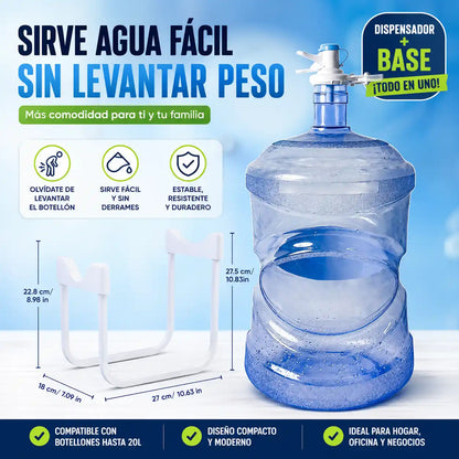 AquaStand™ | Set 2 en 1 de soporte para Botellón con Dispensador | Sirve Agua Fácil Sin Levantar Peso