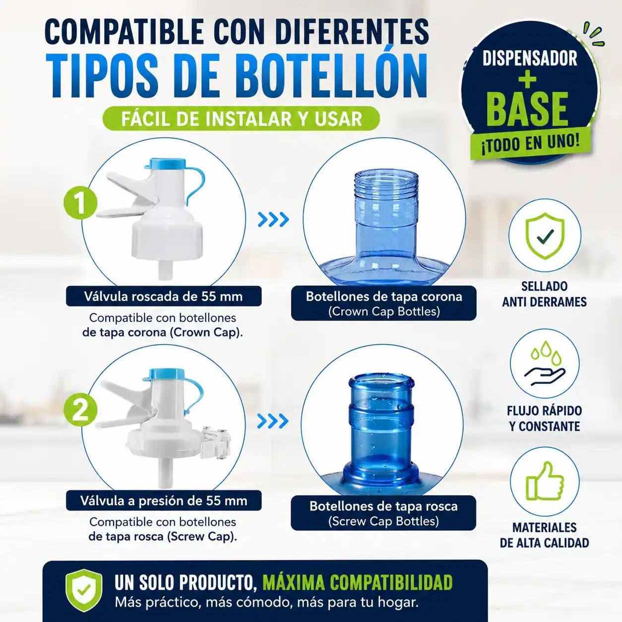 AquaStand™ | Set 2 en 1 de soporte para Botellón con Dispensador | Sirve Agua Fácil Sin Levantar Peso