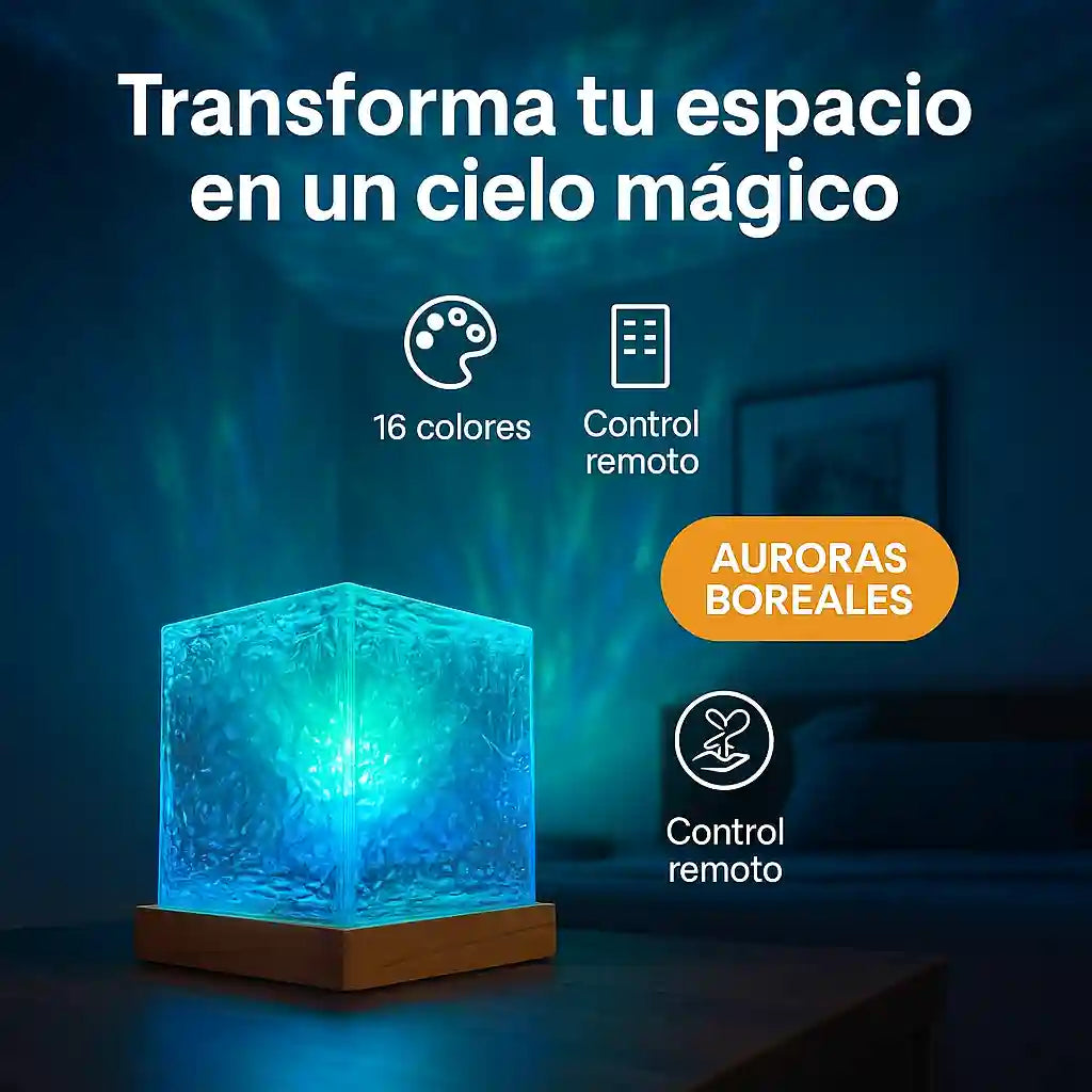 AuroraGlow™ – Lámpara de Auroras Boreales