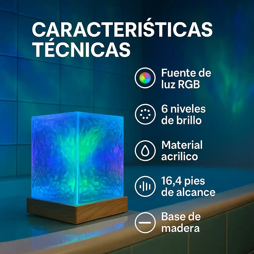 AuroraGlow™ – Lámpara de Auroras Boreales
