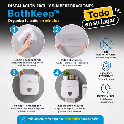BathKeep™ Soporte Organizador para Papel Higiénico | Mantén tu baño ordenado y elegante en un solo lugar