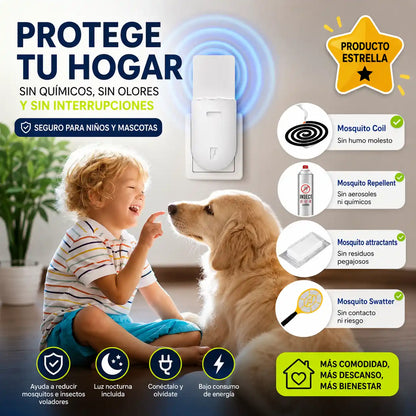 MosqFree™ | Enchufe Mata Moscos | Descansa más tranquilo sin químicos