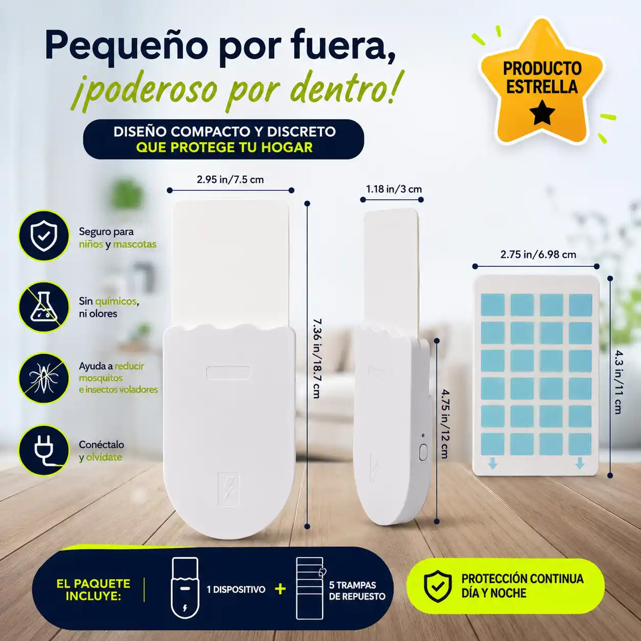 MosqFree™ | Enchufe Mata Moscos | Descansa más tranquilo sin químicos