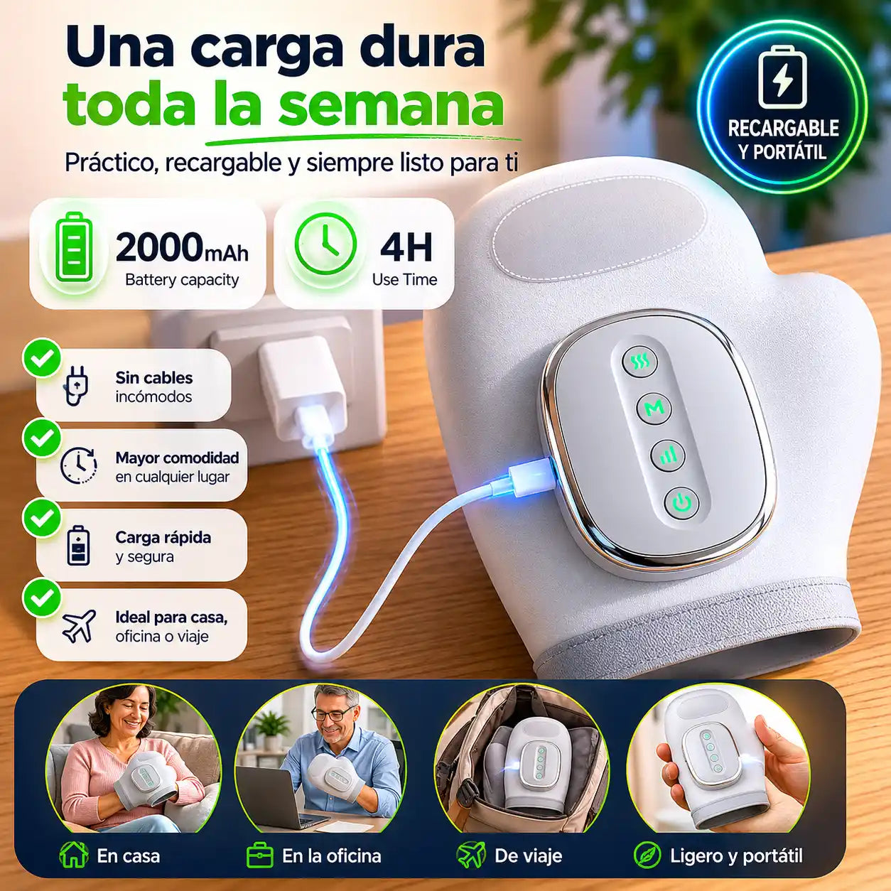 HandRelief™ | Guante de Masaje Térmico para Manos con Compresión 360°
