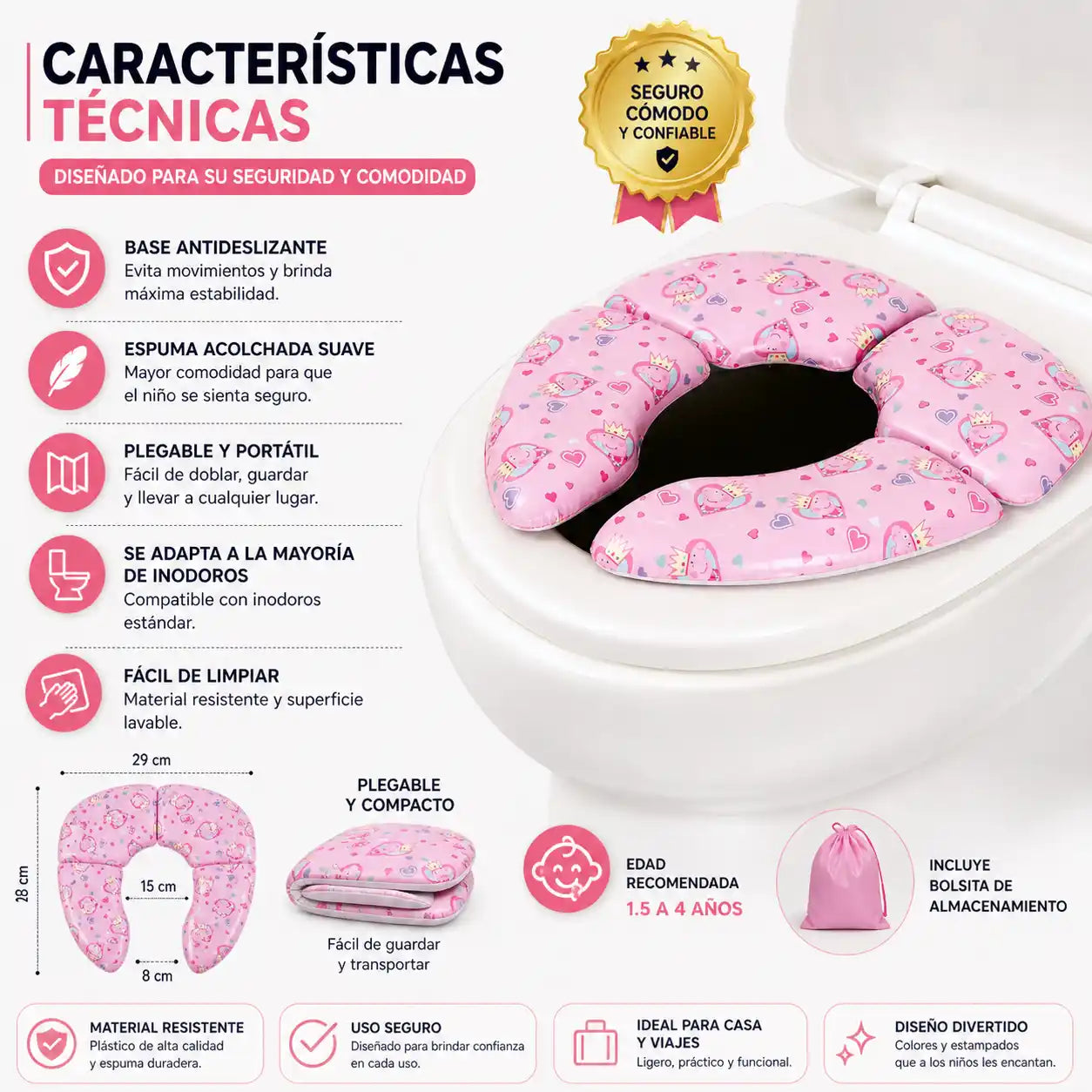 SafeStep™ Reductor de Baño para niños | para que tu pequeño vaya solo