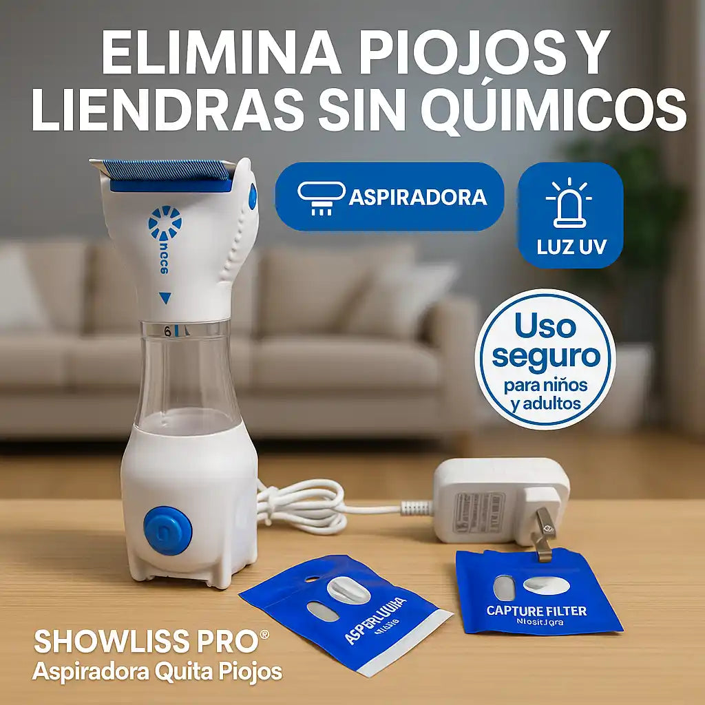 SHOWLISS PRO® Aspiradora Quita Piojos – Elimina piojos y liendras sin químicos