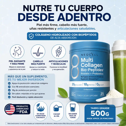 NEOCELL® | Colágeno Hidrolizado 500g para Piel Firme y Cuerpo Fuerte desde Adentro