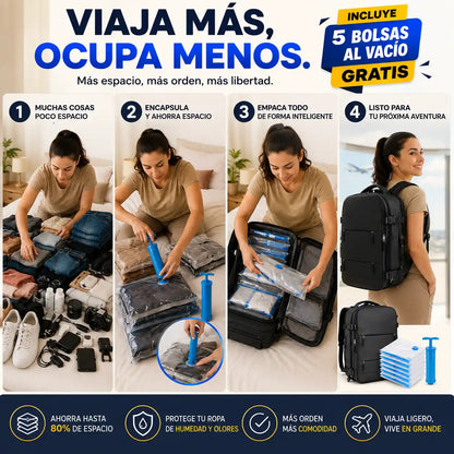 TravelPack™ | Maleta de Viaje Premium + 5 Bolsas al Vacío y Bomba Manual