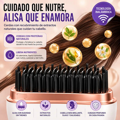 GlowBrush® Mini Cepillo Alisador Portátil | Cabello liso y arreglado donde quieras