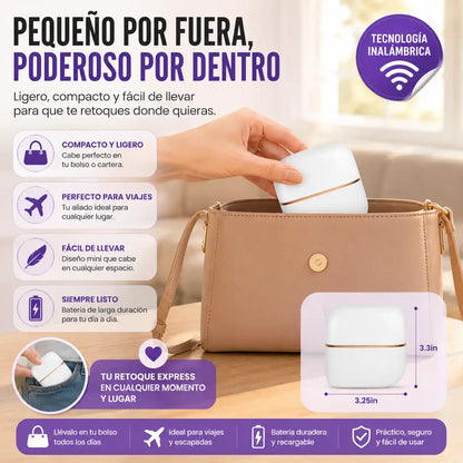 GlowBrush® Mini Cepillo Alisador Portátil | Cabello liso y arreglado donde quieras