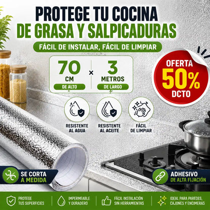 KitchenShield® | Vinilo Adhesivo Antigrasa Para Cocina | Protege y Renueva en Minutos