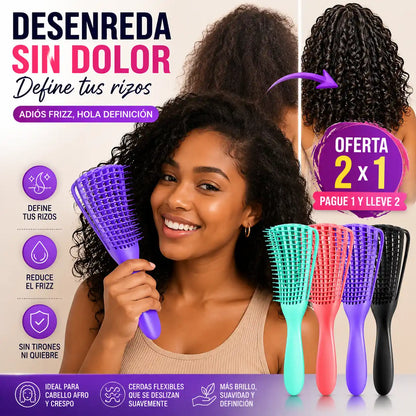 CurlEase® OFERTA 2X1 de Cepillo Desenredante Antifrizz – Define Tus Rizos Sin Jalones