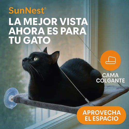 SunNest® Cama Colgante para Gato – Más Sol, Más Vista, Más Felicidad