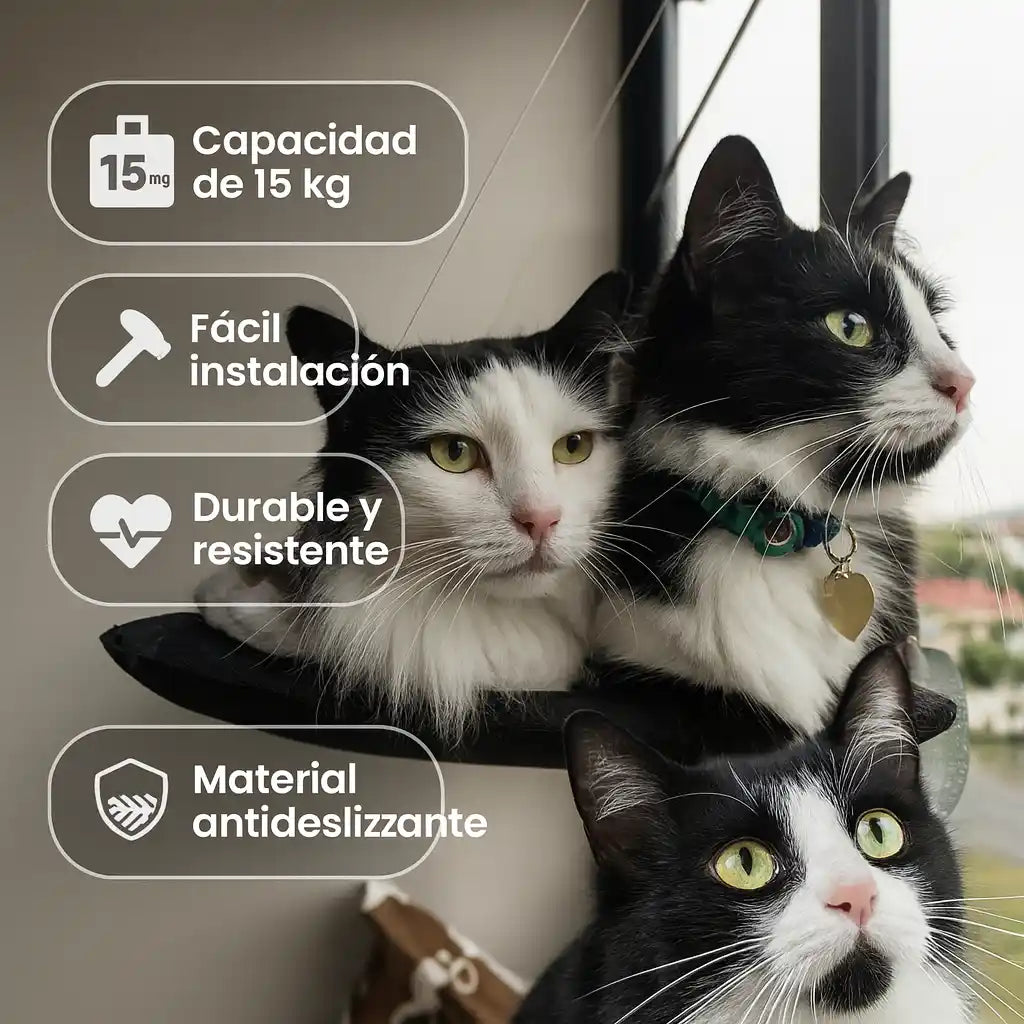 SunNest® Cama Colgante para Gato – Más Sol, Más Vista, Más Felicidad