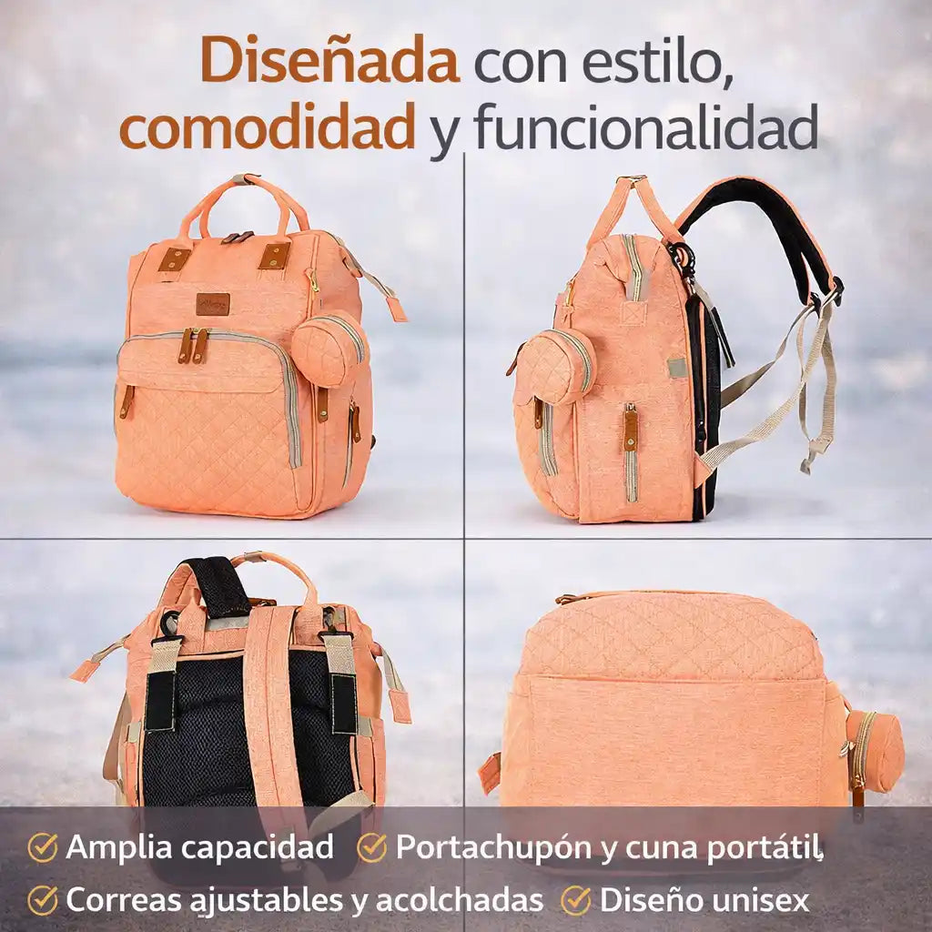 BabyNest™ Pañalera Multifuncional con Cambiador | Sal sin improvisar con tu bebé