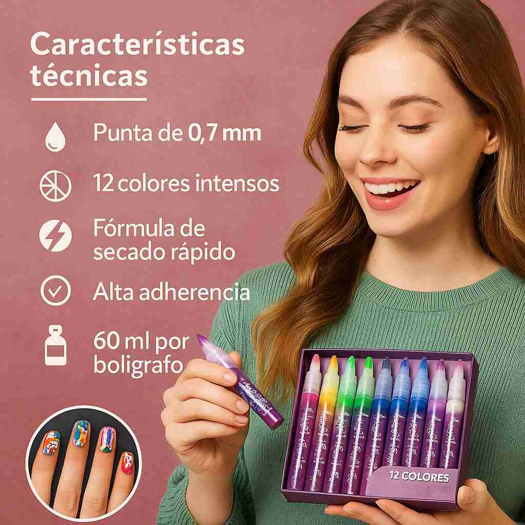NailArt Pen™ – Marcadores Decorativos De Uñas| Diseños precisos y profesionales