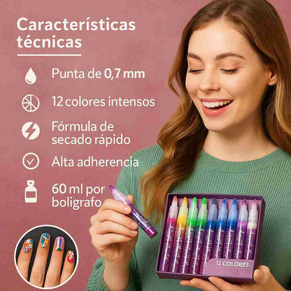 NailArt Pen™ – Marcadores Decorativos De Uñas| Diseños precisos y profesionales