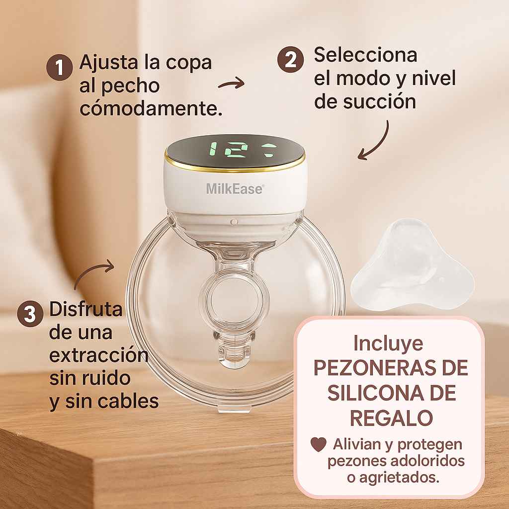 MilkEase® Extractor de Leche Portátil + pezonera de regalo