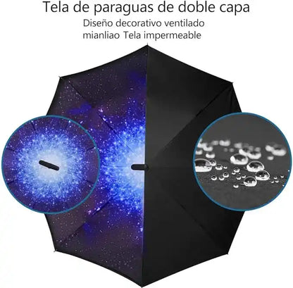 RainLock® – Paraguas Reversible Antigoteo con Mango Manos Libres