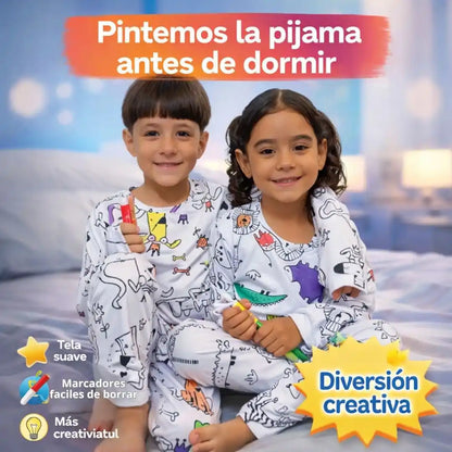 CreativeDream™ – Pijama Coloreable para Niños | Diversión creativa antes de dormir
