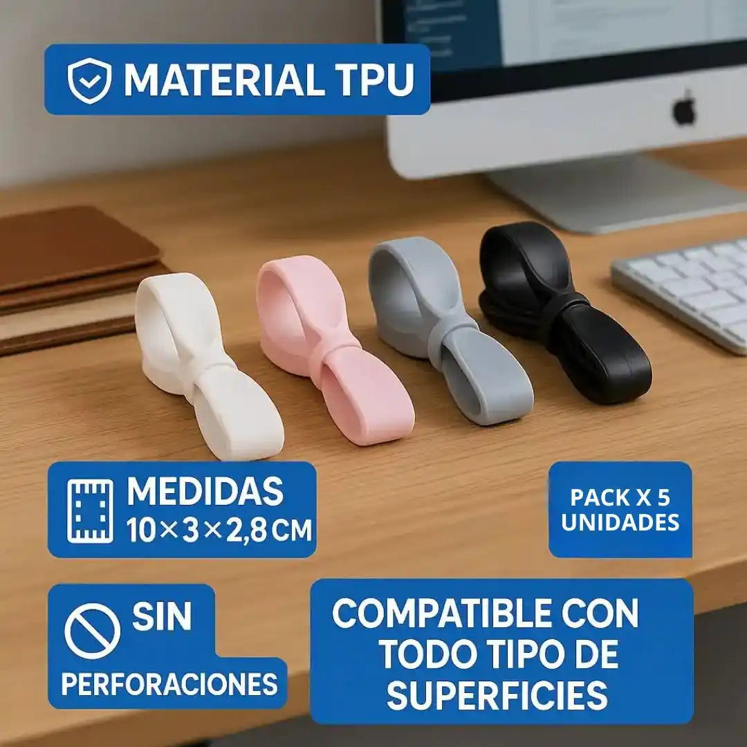 WireTidy™ Organizador de Cables (Pack x5) - Orden inmediato para tu hogar u oficina