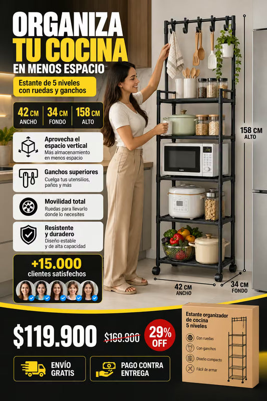 Estante Organizador de Cocina 5 Niveles