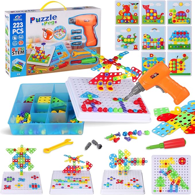 BuildPro® Taladro Didáctico 4 en 1 – El Regalo Perfecto para Aprender Jugando