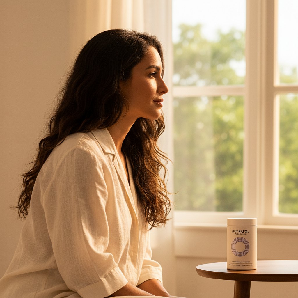 Mujer con cabello más denso y saludable